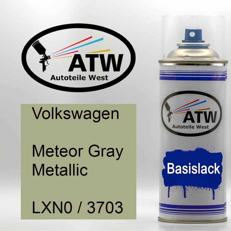 Volkswagen, Meteor Gray Metallic, LXN0 / 3703: 400ml Sprühdose, von ATW Autoteile West.